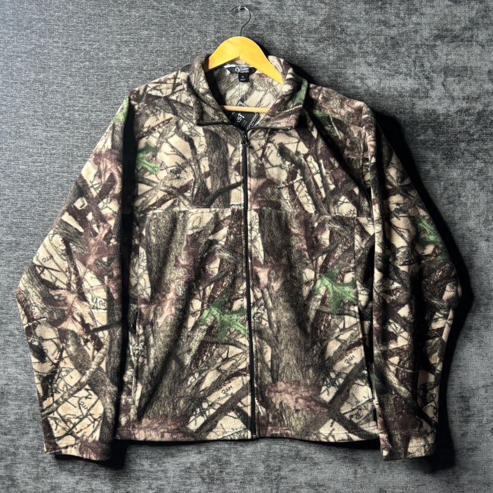 Gander Mountain Guide Series Camo Fleece Jacket Mens XL Full Zip Camouflage